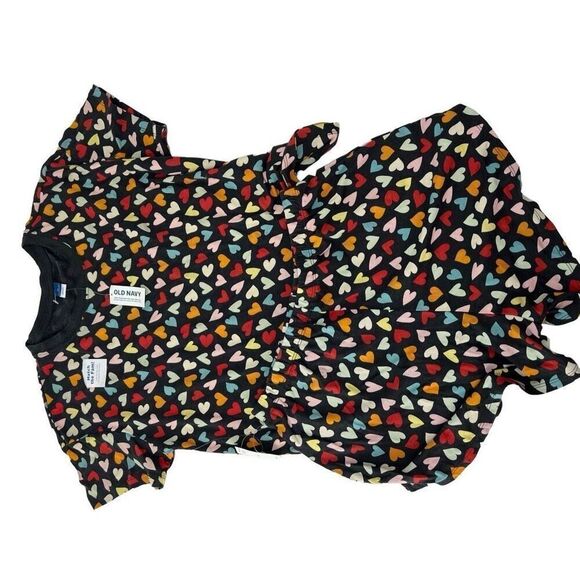 Old‎ Navy Gray Multicolor Hearts Short Sleeve Shorts Pajamas Set XS Women’s NWT - Picture 2 of 7